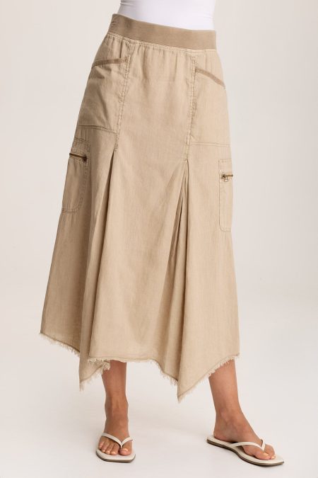Doak Skirt with Sharkbite Hem and Cargo Pockets